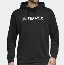 Image of adidas Terrex Logo Hoodie Mens - Hoody / Hooded Sweatshirt - Black Friday Sale