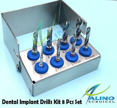 Dental Implant Drills Kit 8 Pcs Set Surgical Tools NEW