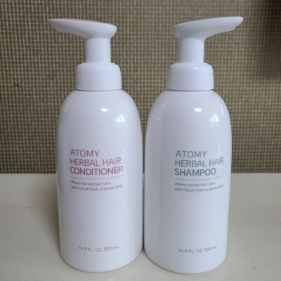 ATOMY Herbal Hair Shampoo 500ml + Conditioner 500ml Set Nourishing