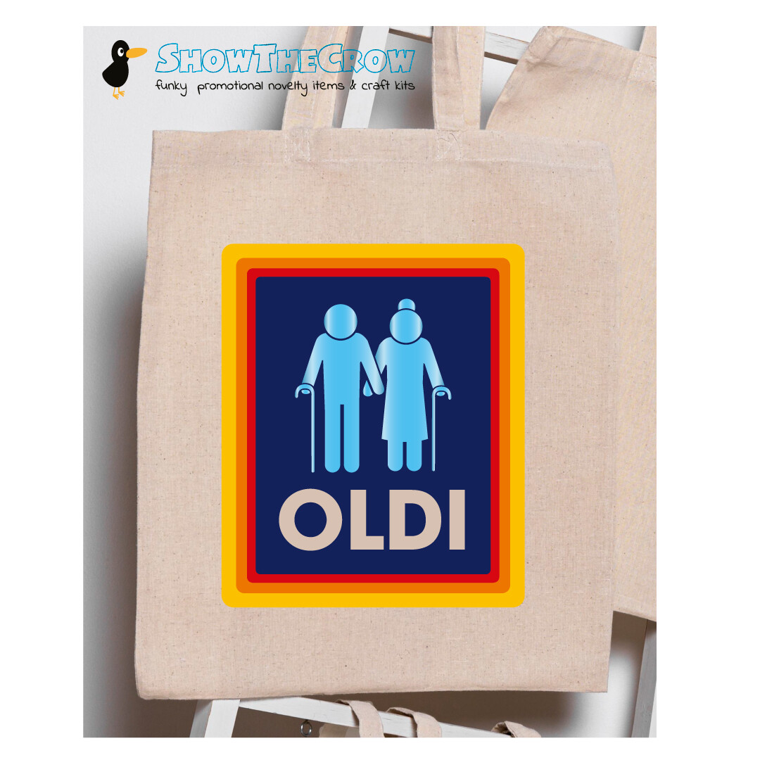 Oldi” Aldi 100% Premium Cotton Tote Gift Shoppers Bag UK