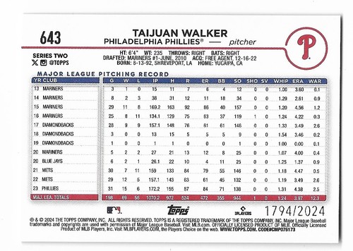 2024 Topps Series 2 Baseball - Gold Border Parallel /2024 - Complete Your Set! - Picture 26 of 26