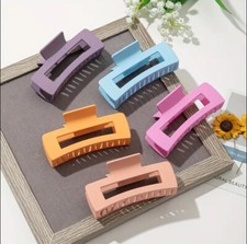 Image of 5 Pack 4.4 Inch Large Hair Claw Clips for Women Thin Thick Hair Big Matte Square
