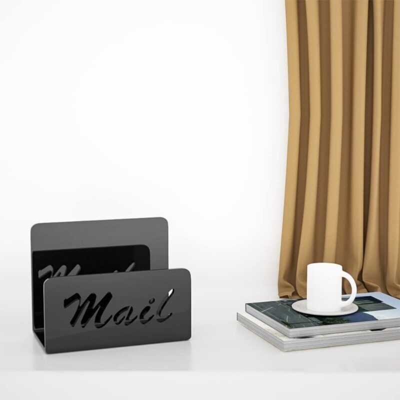 Acrylic Desktop Envelope Rack Efficient Envelopes Holder Stand Office
