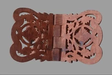 Large Vintage Hand Carved Wood Bible Cook Book Holder Folding Collapsible Stand