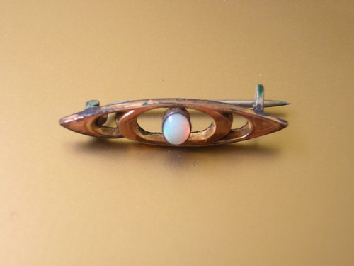 Antique Foam Gold Brooch Opal Small (0,4 X 0,3 CM) Antique Jewellery 0,8 G - Zdjęcie 1 z 2