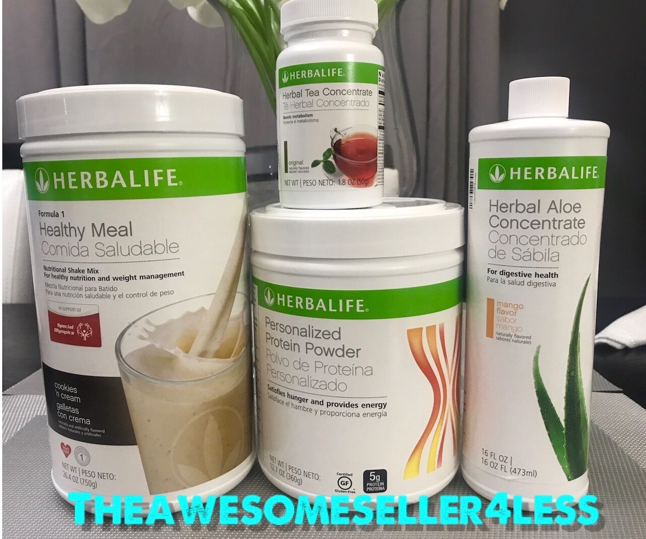 HERBALIFE Aloe Tea Shake Protein QUICK COMBO(Envíanos un mensaje con tu  harina deseada en el momento de pedir el producto).