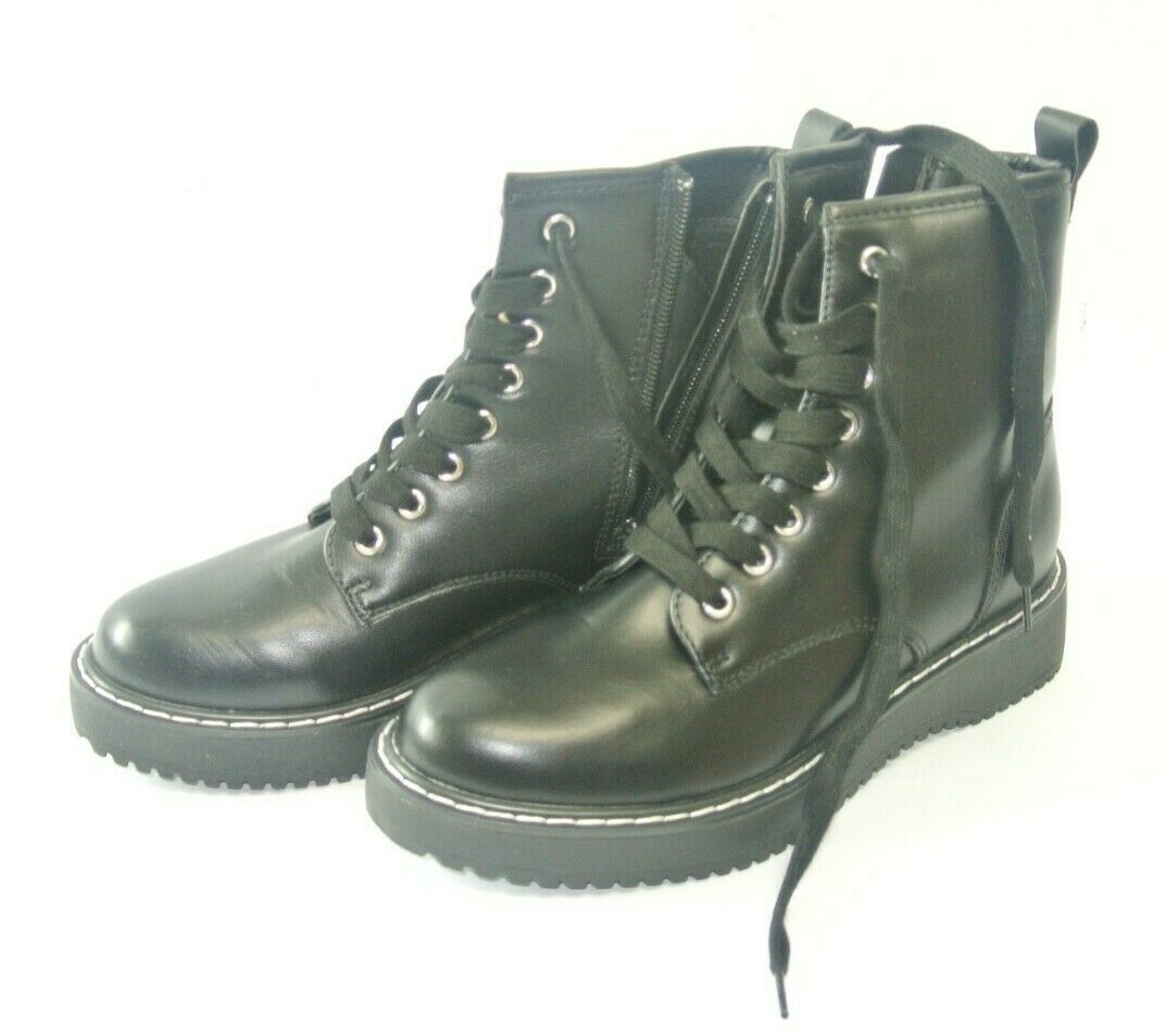 Madden Girl Women's KURRT Combat Boot BLACK PARI Size 6M