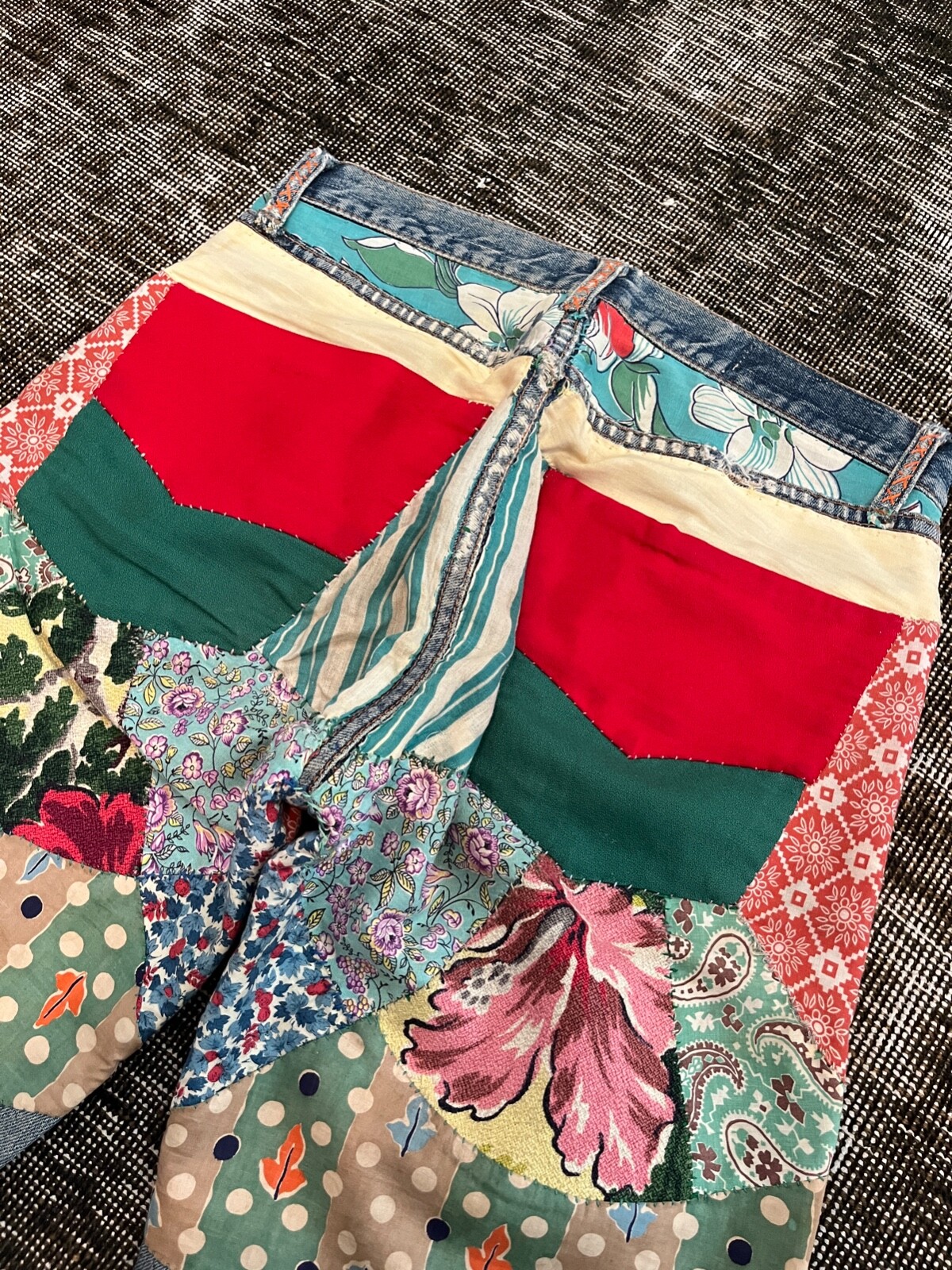 Very Special Rare Original Patchwork Embroidered … - image 9