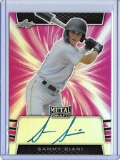 2019 Leaf Metal Draft SAMMY SIANI Pink Prismatic Auto RC 3/20 Pirates