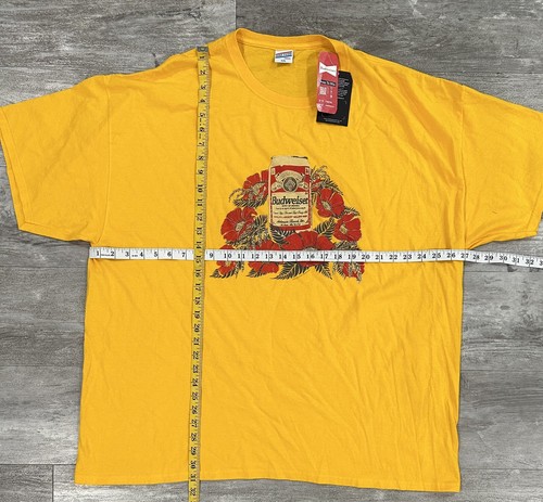 Junk Food Budweiser Floral Short Sleeve T-shirt Gold/Yellow Mens Size 2XL NEW - Picture 2 of 6
