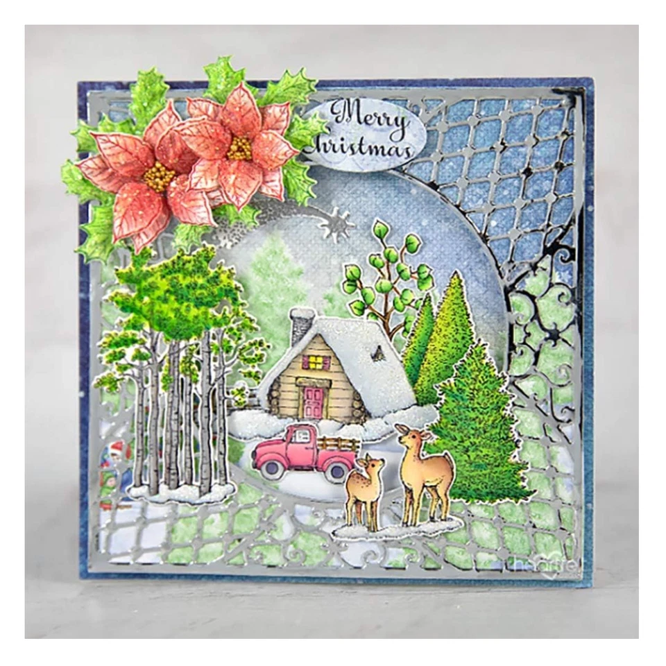 Juego de estampillas y troqueles Heartfelt Creations Woody and Snowglobe para hacer tarjetas Foto 3 de 4