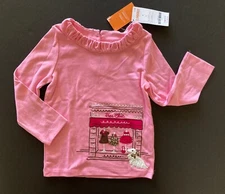 NWT Gymboree Parisian Chic Size 3 3T Pink Tres Chic Dog Shop Tee Top
