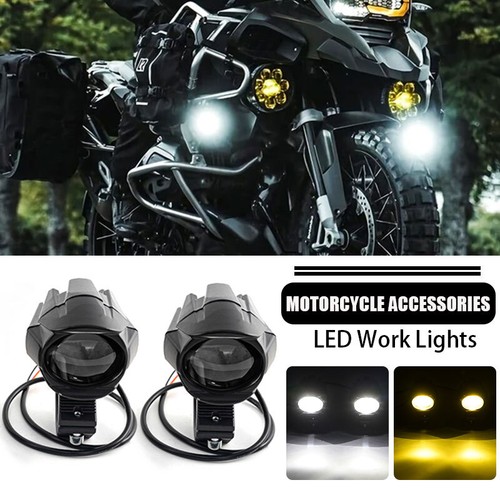 Test Light 12v 2X Motorcycle Spot LED Light Auxiliary Headlight Driving Fog Hi/Lo White ATV SUV Ebike Light - Foto 8