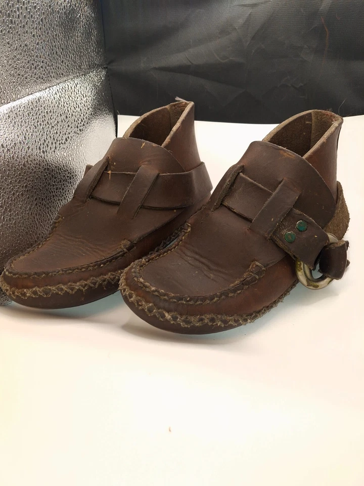 Bota anel clássica Quoddy, mocassim de couro costurado à mão tamanho 6.5 vintage - Imagem 2 de 4