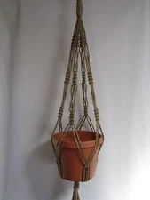 Macrame Plant Hanger 34 inch Vintage Style 6 PLY All Natural JUTE- heavy Duty