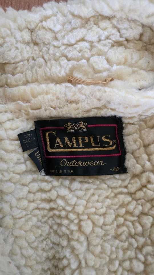 Campus Outwear Vintage  Sherpa Lined Corduroy Coat Brown Men’s 46 USA Made... - Image 3 of 4