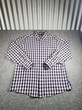 Chaps Classic Fit Men’s 17- 34/35 Checkered Long Sleeve Button Up Wrinkle Free
