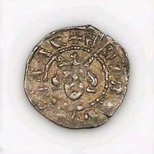 Edward III Half Penny, 1327-1377 AD, London Mint, Hammered English Silver Coin