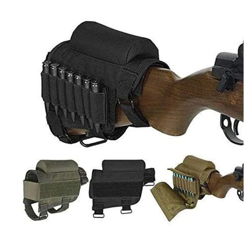 Tactical Military Buttstock Rifle Cheek Rest Pouch Bullet Holder Bag Ammo Case - Image 2 of 4