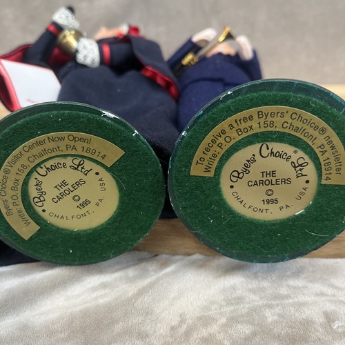 VTG Byers Choice Carolers 1995 Salvation Army Man w/ Trumpet & Woman w/ Bell Tag - 第 9/9 張圖片