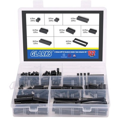 IC Sockel Kit, DIP 2,54mm, Lötversion, Sortiment, 122 Stück, vielseitig, für ...