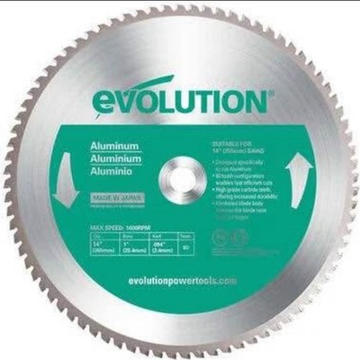 Evolution Power Tools 14 in. 80 Tooth Aluminum Tungsten Carbide-Tipped Cutting B
