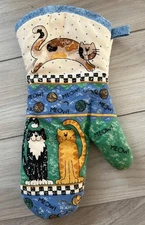 Cat Oven Mitt Kitchen Kitty Cat Meow Adorable Cats Vintage Franco Pot Holder