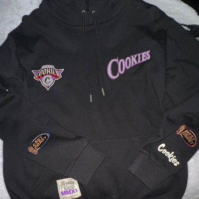 Cookies Sf Worldwide Graphic Black Fleece Hoodie Cotton Blend Hooded Size L