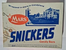 1950s Snickers Candy Bar Vtg Advertising Store Display Box Mars Chicago IL 