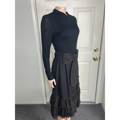 Vintage 60s 50's City Paris Women's Dress Party Polka Dot Bow Formal Evening O23 - Picture 6 of 7