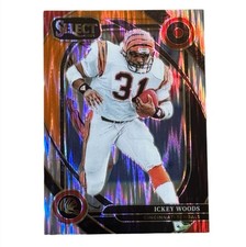 2024 Panini Select - Club Level Ickey Woods #260 Black & Orange Shock Prizm