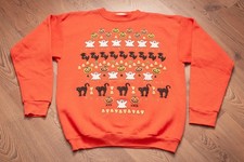 VTG 90s  M/L  Halloween Sweatshirt, Black Cat Jack O' Lantern Candy Corn Ghost