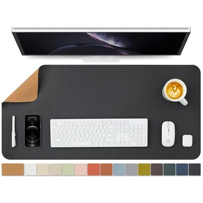 Eco-Friendly Cork and PU Leather Desk Mat - 36'' x 17'' | Stylish Office Accessory