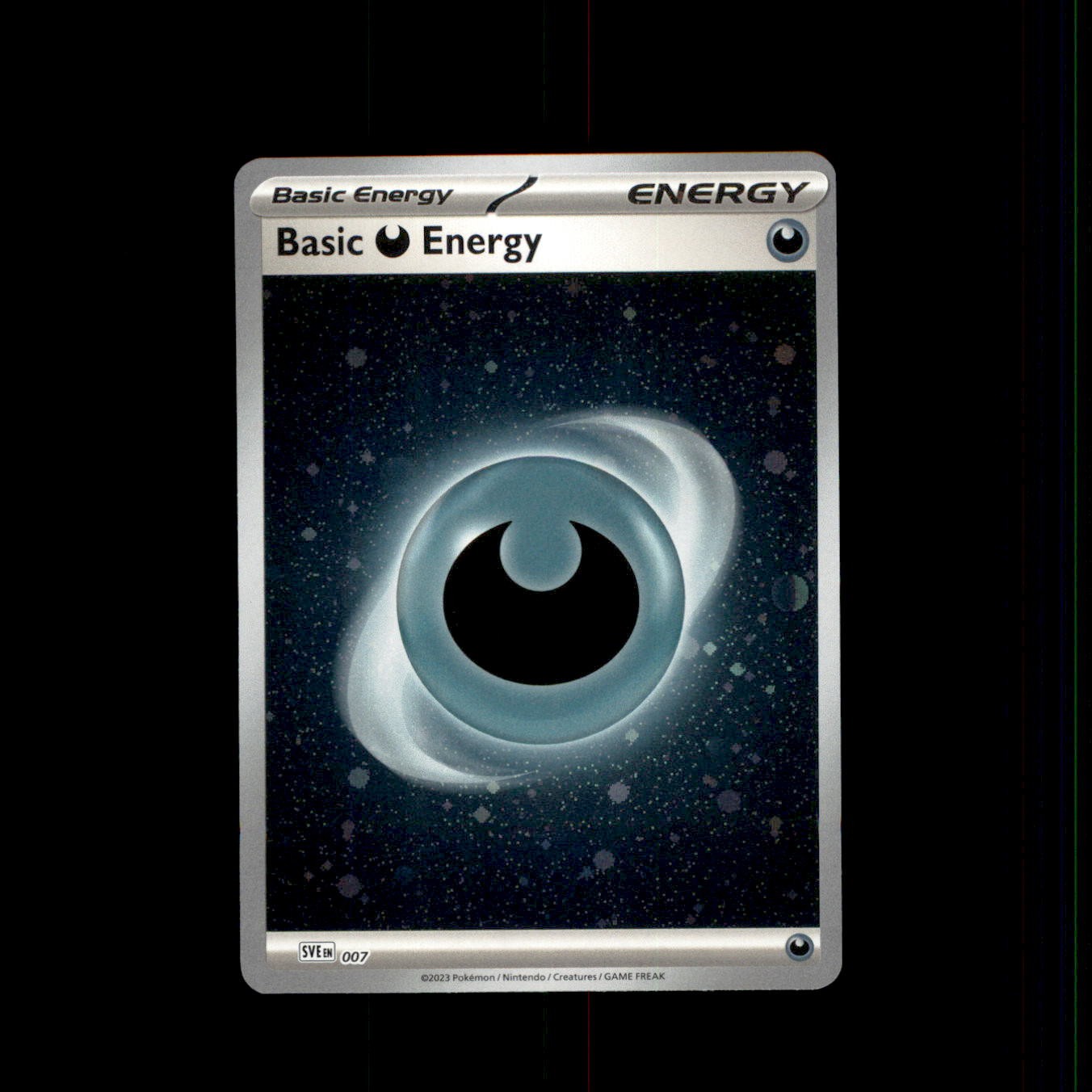 Basic Darkness Energy (Cosmos Holo) 007 SVE: Scarlet & Violet Energies Pokemon