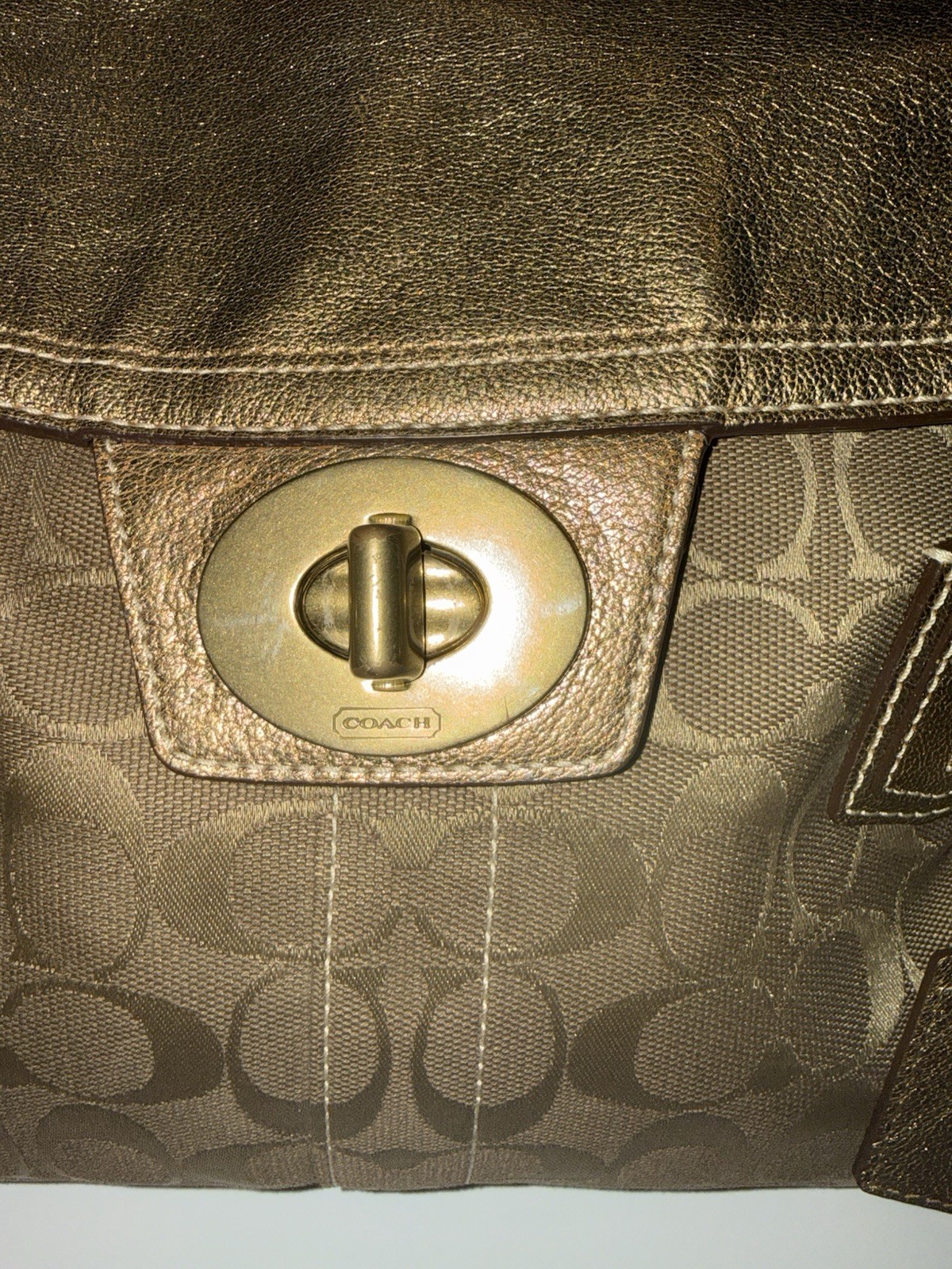 Coach Y2K Metallic Signature Turnlock Tote bag - Gem