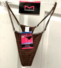 MAIDENFORM - Large - BROWN WITH SILVER METALLIC - String Thong Panty