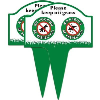 No Poop Dog Signs - 13.58''x9.64'' Please Keep Off Grass Yard Sign with Stake D...