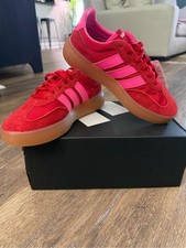 Adidas Barreda kids 4.5/womens 6 Red and Pink Low-Top Sneakers with Gum Sole