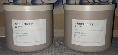 Set of 2 Bath & Body Works White Barn Winterberry & Ivy 3-Wick 14.5 oz Candles