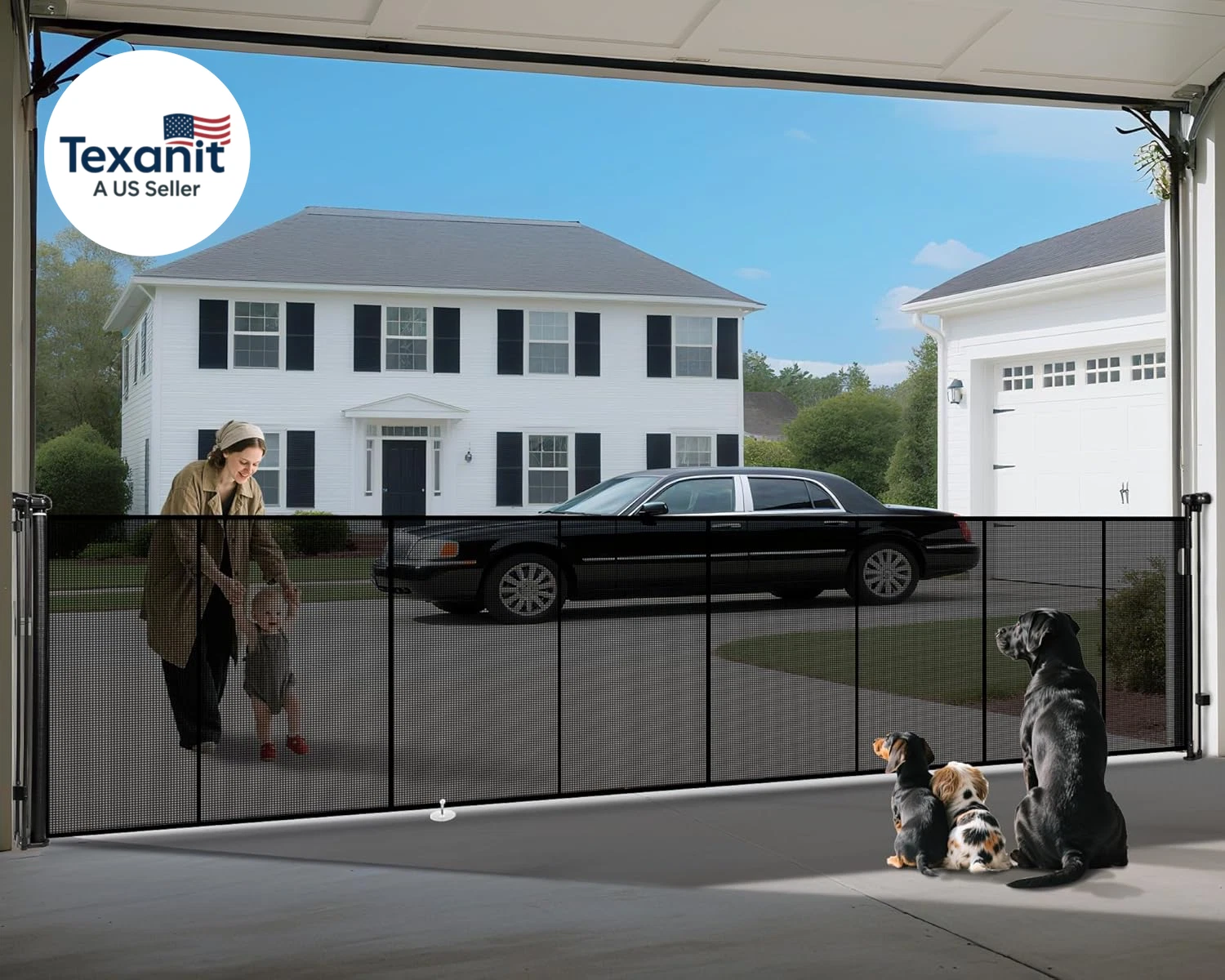 200" Retractable Baby Gates Dog Gate Extra Wide, 42" Tall Child Pet Safety Gate