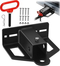 Zero Turn Lawn Mower Hitch 2in Receiver Heavy Duty Steel Bolt On W Chain Slot