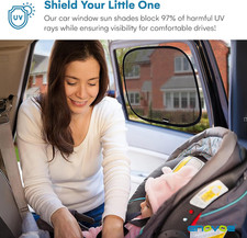 Car Window Shades for Baby 2 Pack - 21x14 Inches Sun Shade Blocker, Cling -...