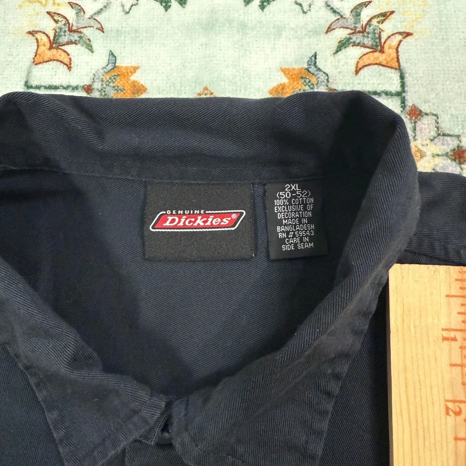Camisa informal de trabajo con botones negra de manga corta Dickies 2XL para hombre Foto 3 de 4