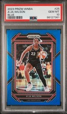 2023 Panini Prizm WNBA - A'ja Wilson #25 - Blue Prizm /175 - PSA 10