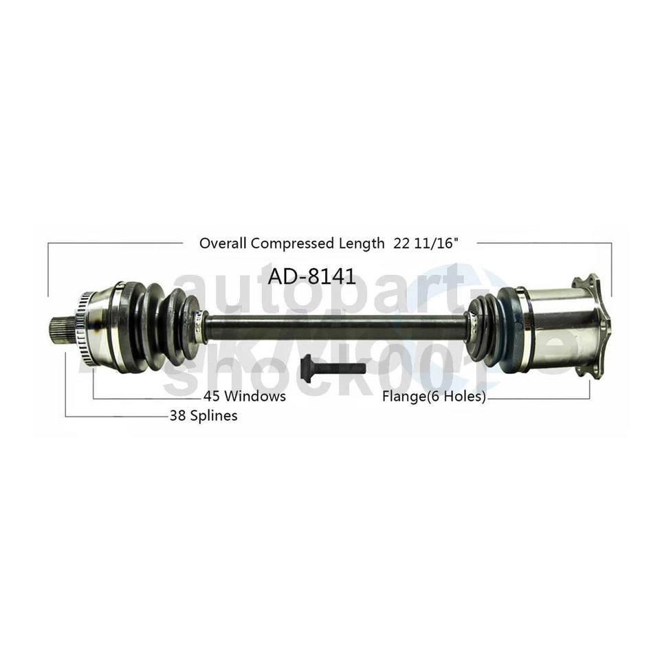 2 ejes delanteros TrakMotive CV eje articulado para Audi S4 2009 2008 2007 2006 2005 2004 Foto 3 de 3