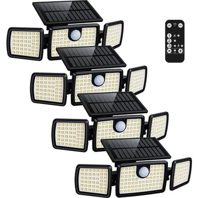 MIHANI Solar Lights Outdoor, Quick Charge Motion Remote-4 Pack, Black 