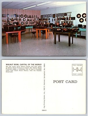 Walnut Bowl Capital of the World Ozark MO Native Wood Products Showroom Postcard