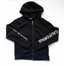 I BELIEVE Boys Black Full Zip Graphic Hoodie California LA Long Sleeve
