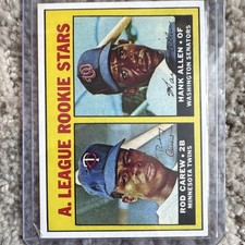 1967 Topps Rookie Hank Allen Rod Carew #569 MLB Twins Senators Baseball Card. rookie card picture