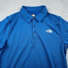 The North Face Shirt Mens Small Blue Polo FlashDry Performance Golf Shirt